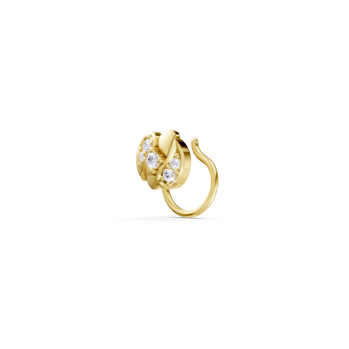 Curved Diamond Nose Pin view 2